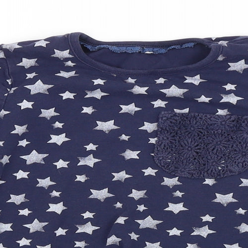 George Girls Blue Argyle/Diamond   Pyjama Top Size 4-5 Years