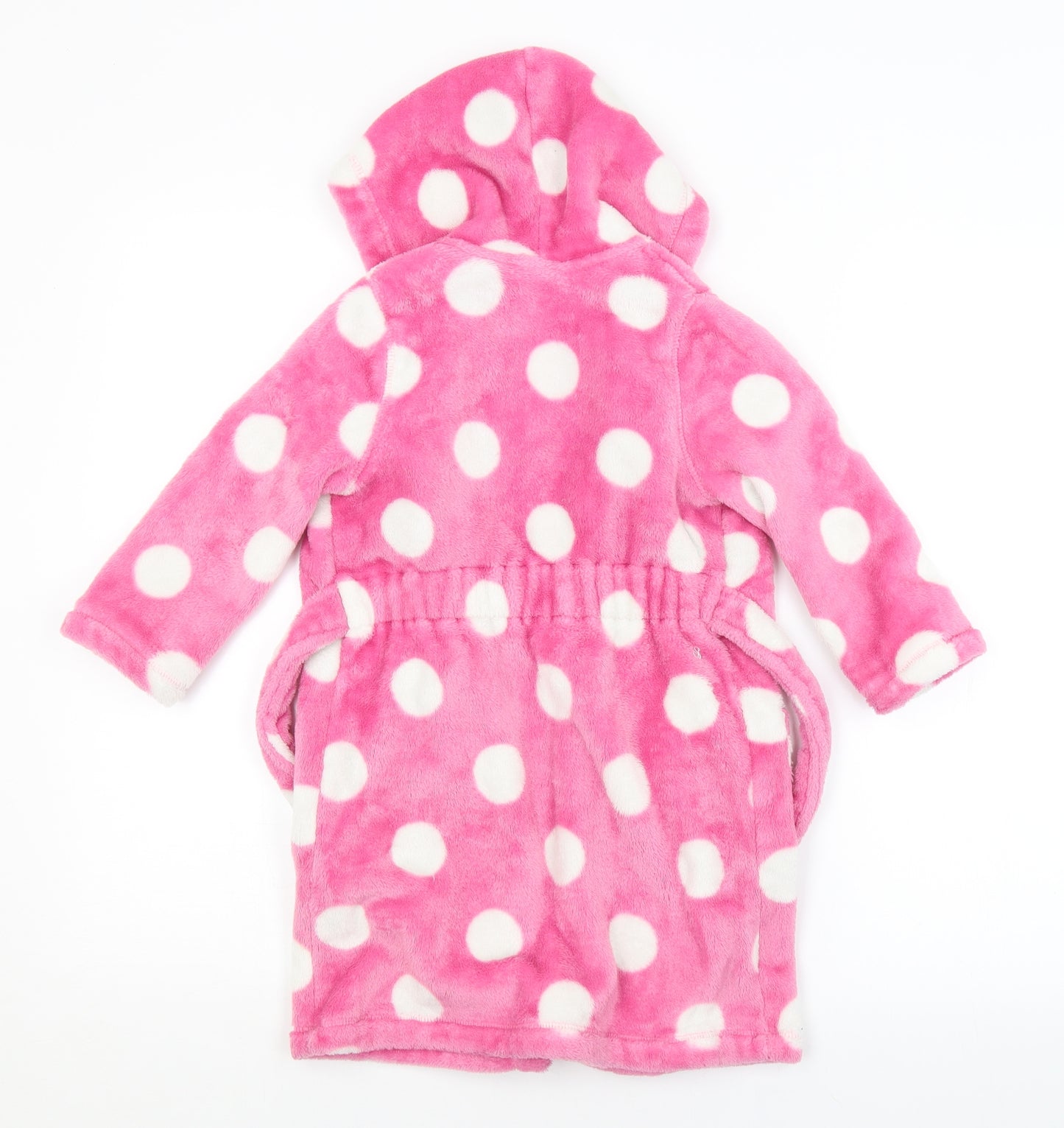 M&S Girls Pink Spotted   Robe Size 3-4 Years
