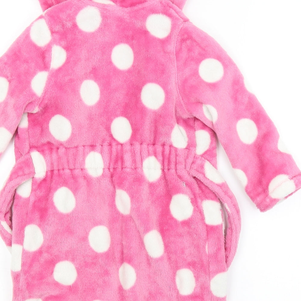 M&S Girls Pink Spotted   Robe Size 3-4 Years