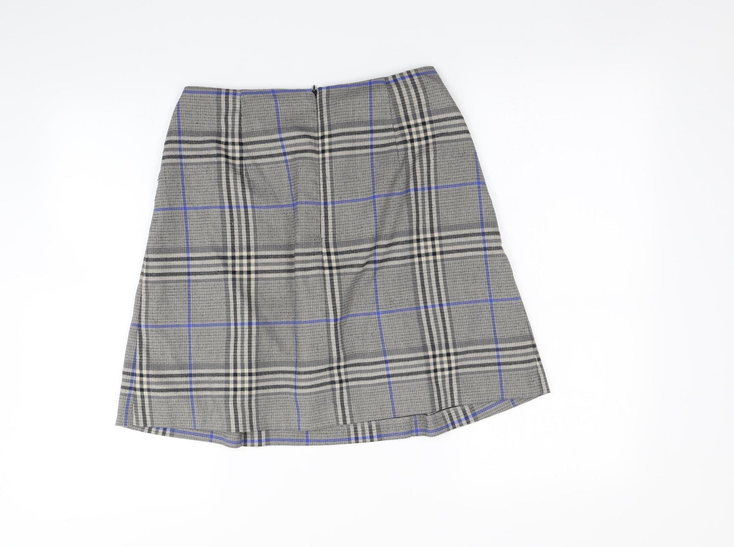 Marks and Spencer Womens Grey Check  A-Line Skirt Size 10