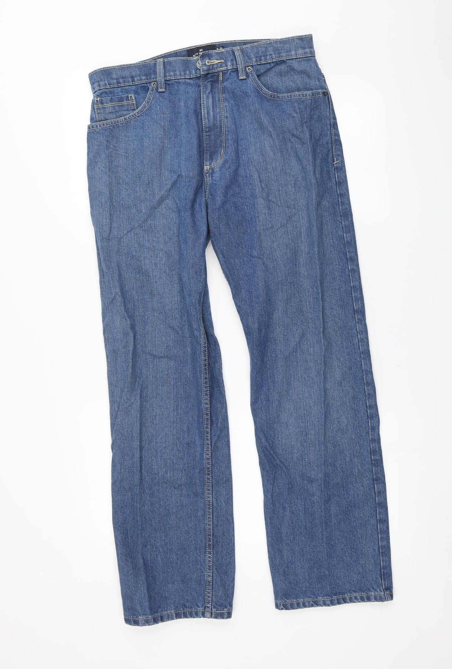 Marks and Spencer Mens Blue   Straight Jeans Size 32 in L29 in