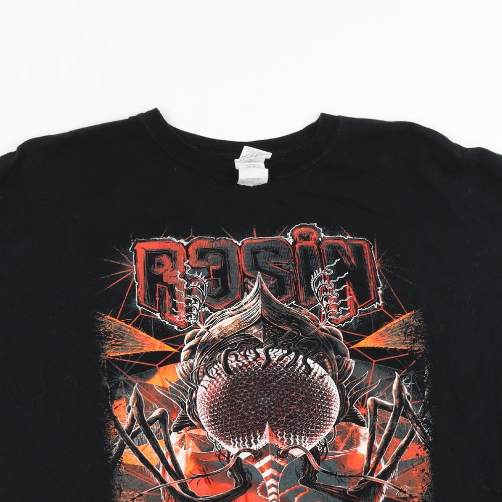 Gildan Mens Black    T-Shirt Size XL