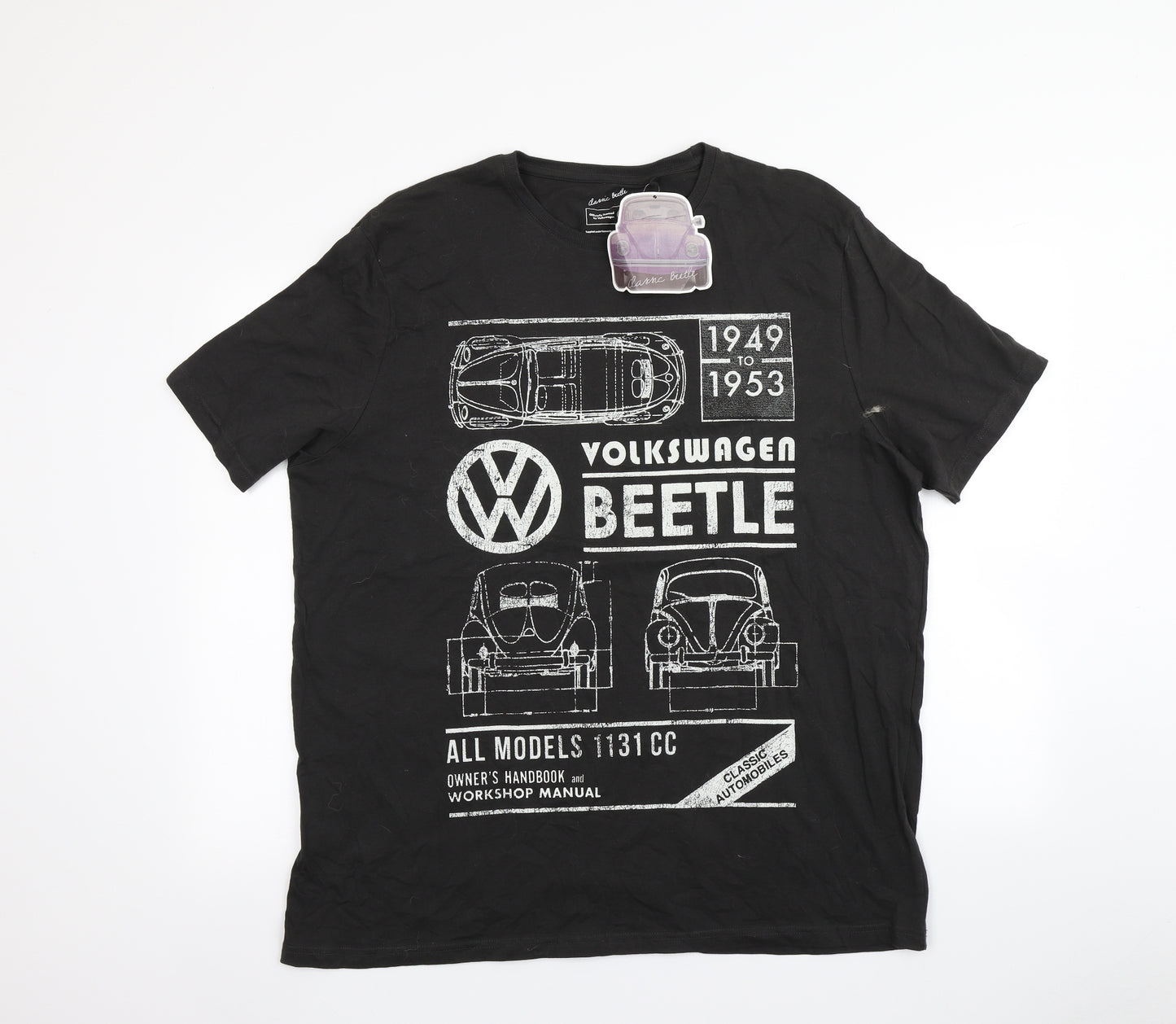 TU Mens Black    T-Shirt Size 2XL  - Beetle
