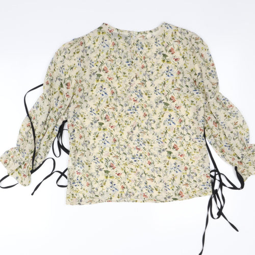 Fashion Union Womens Green Floral  Basic Blouse Size 6