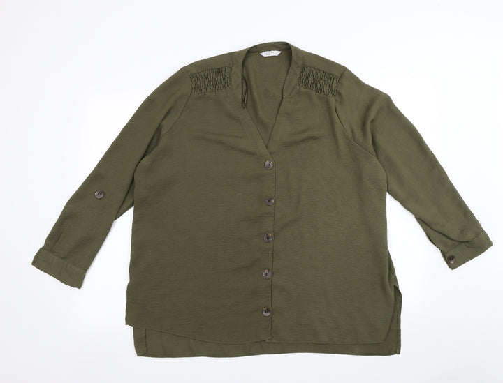 Matalan Womens Green   Basic Button-Up Size 16