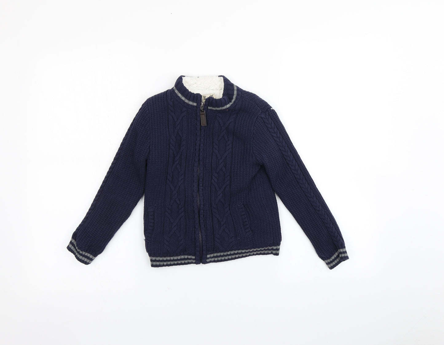 E of M Boys Blue   Full Zip Sweatshirt Size 5-6 Years