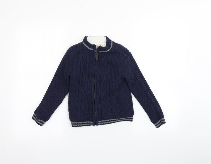 E of M Boys Blue Full Zip Sweatshirt Size 5-6 Years