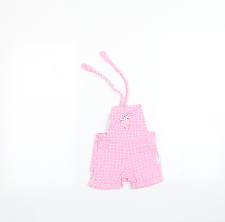 Nursey Times Baby Pink Polka Dot  Dungaree One-Piece Size 0-3 Months