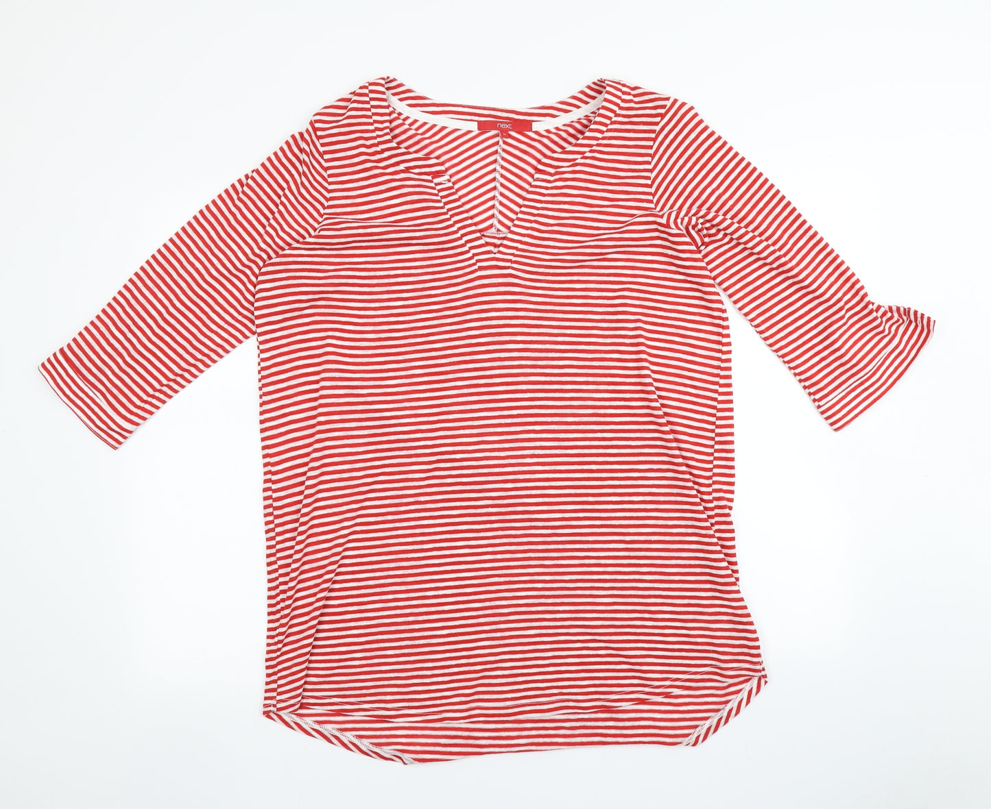 NEXT Womens Red Striped  Basic T-Shirt Size 18