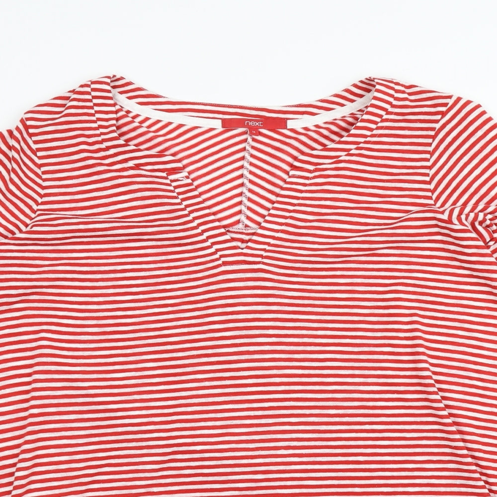 NEXT Womens Red Striped  Basic T-Shirt Size 18
