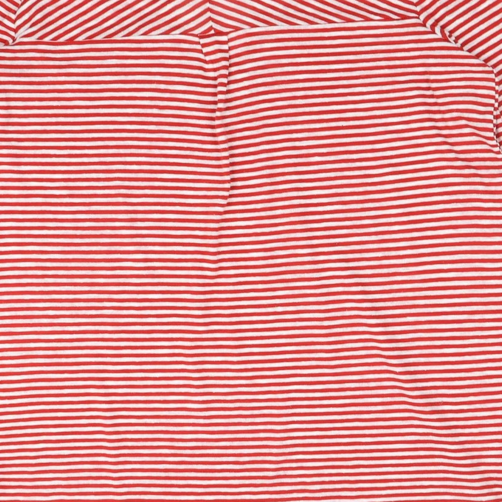 NEXT Womens Red Striped  Basic T-Shirt Size 18