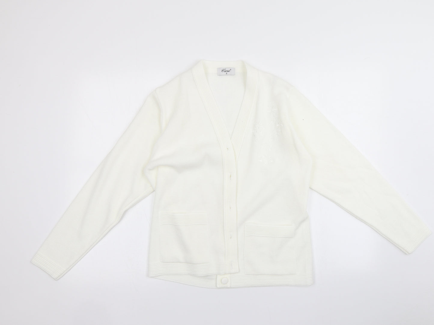 Care Womens White   Cardigan Jumper Size S