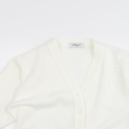 Care Womens White   Cardigan Jumper Size S