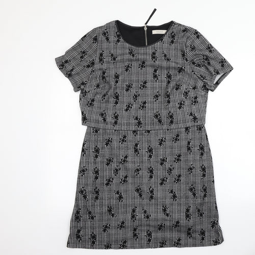 Oasis Womens Grey Floral  Bodycon  Size L