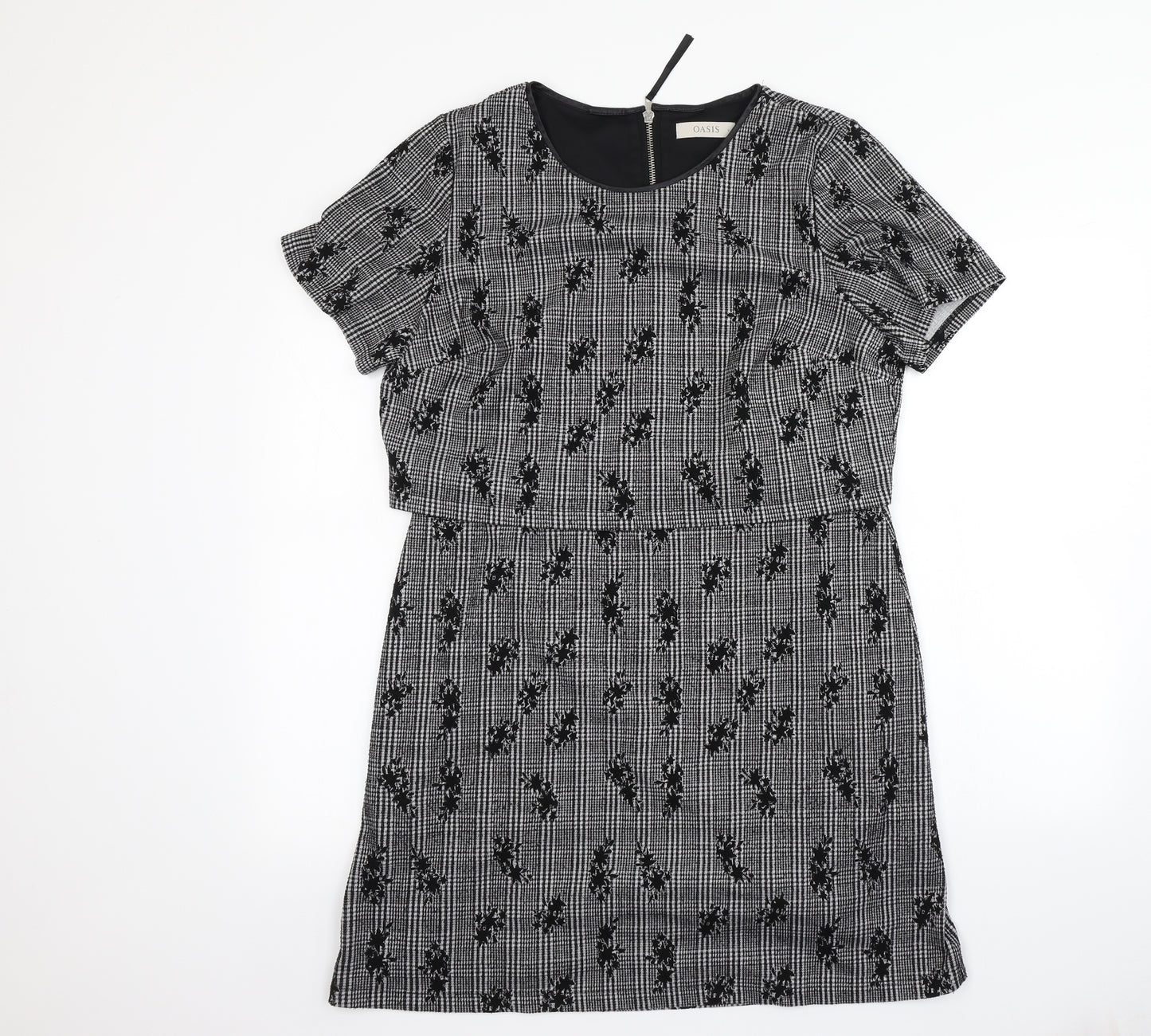 Oasis Womens Grey Floral  Bodycon  Size L