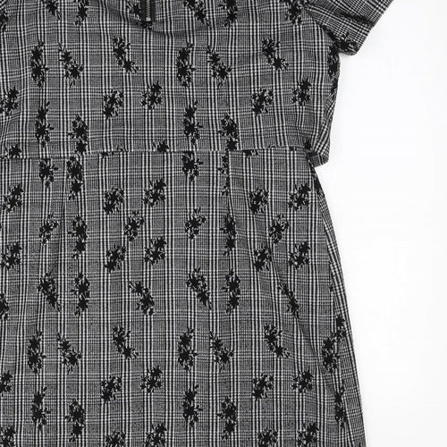 Oasis Womens Grey Floral  Bodycon  Size L