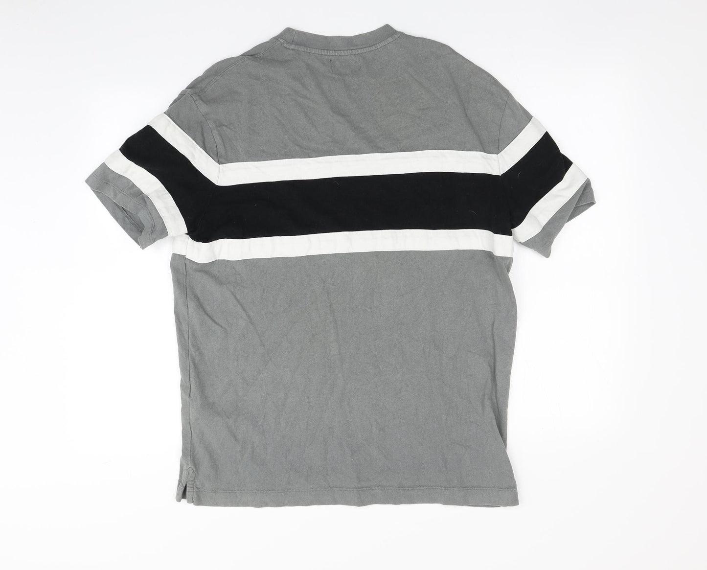Topman Mens Grey Striped   T-Shirt Size S
