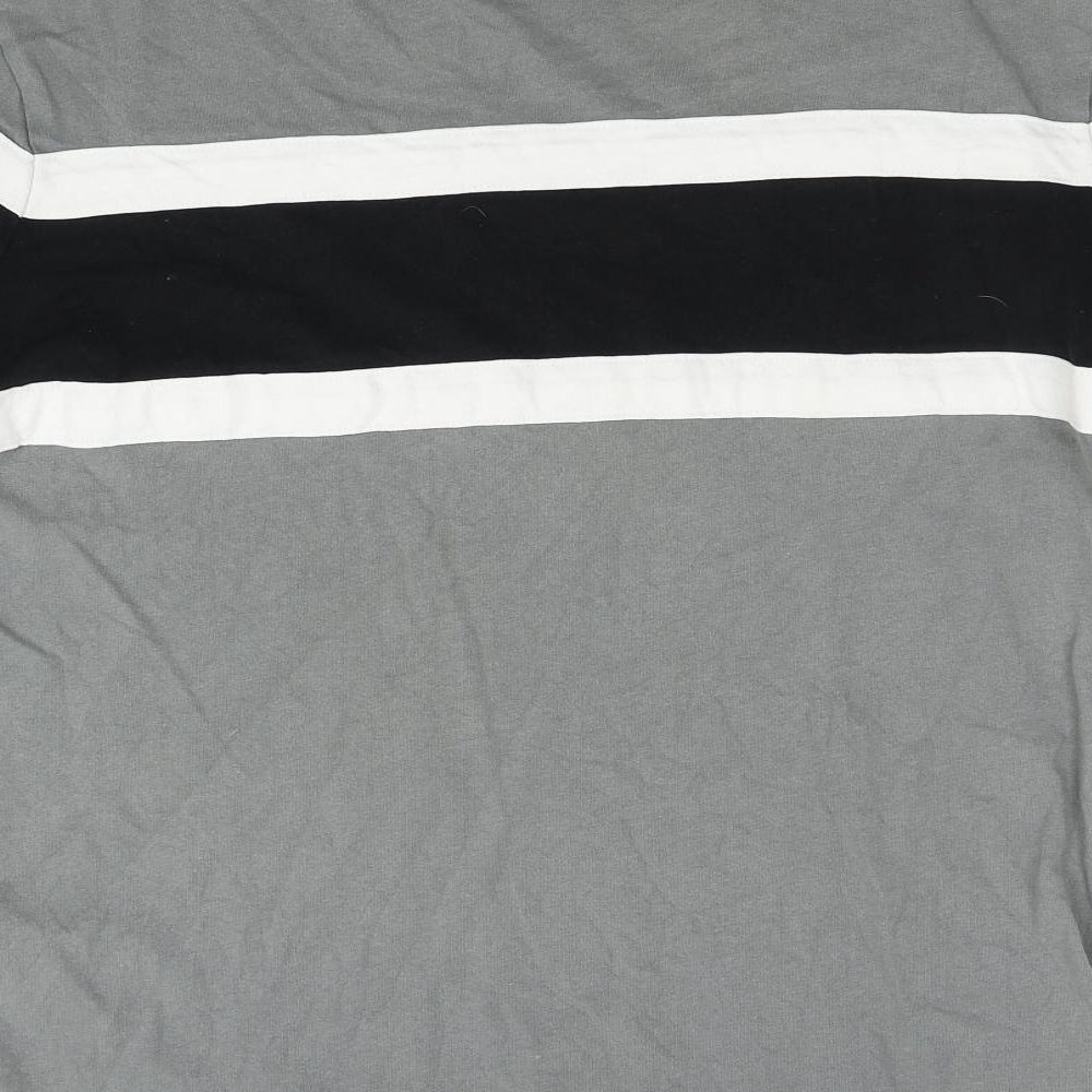 Topman Mens Grey Striped   T-Shirt Size S