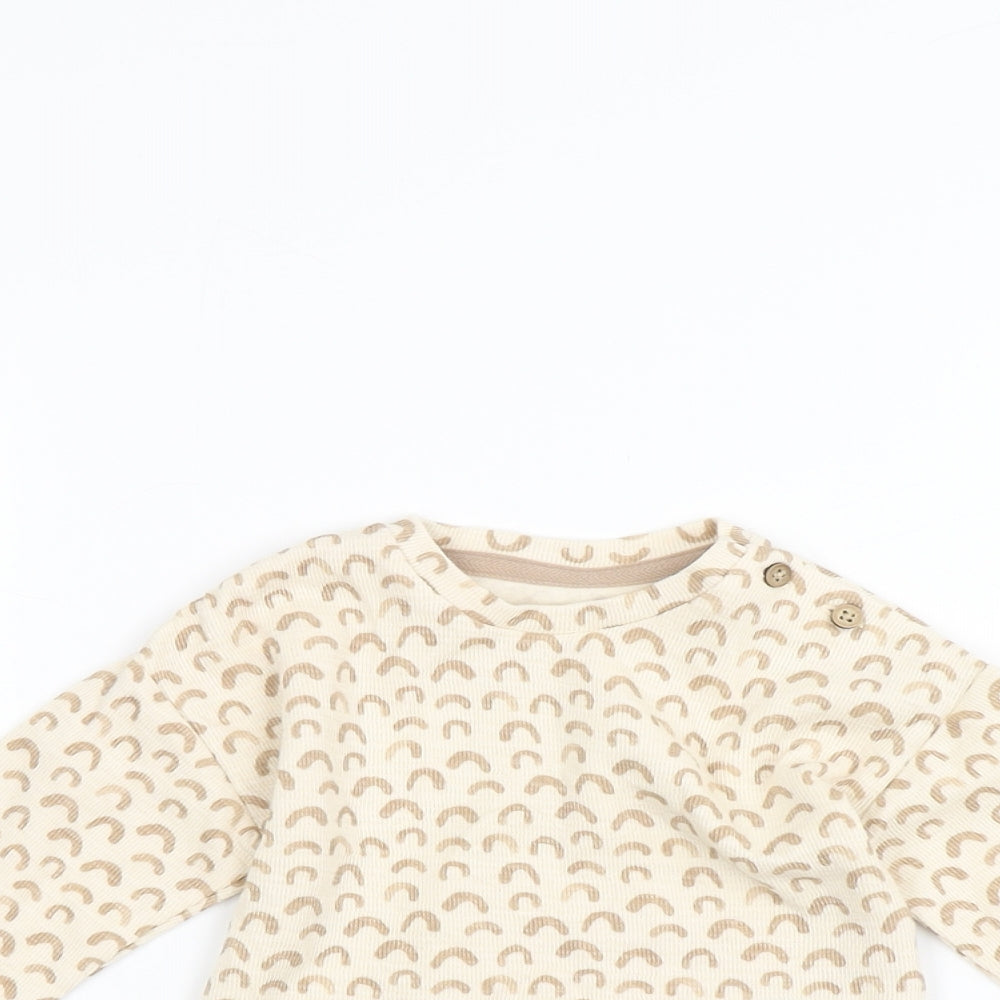 George Baby Beige Animal Print   Pyjama Top Size 3-6 Months