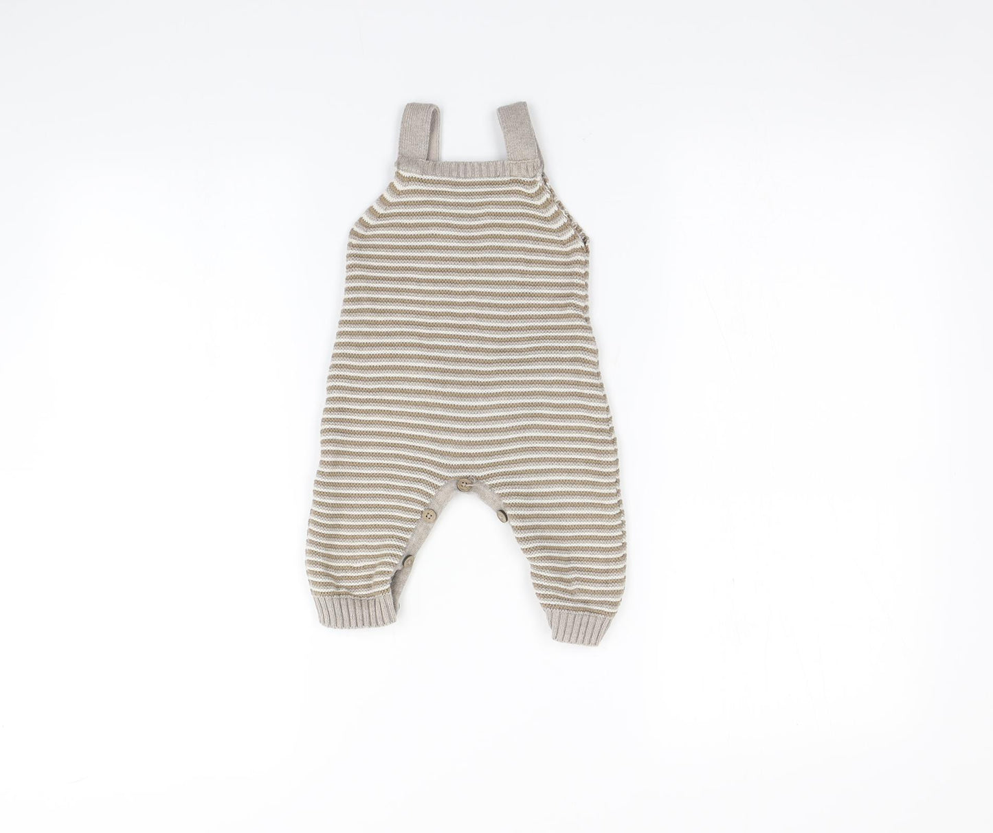 George Baby Brown Striped  Dungaree One-Piece Size 3-6 Months