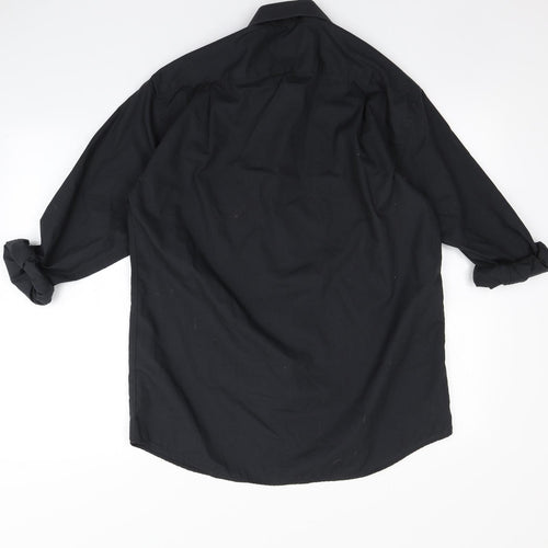 Peter England Mens Black    Button-Up Size 15.5