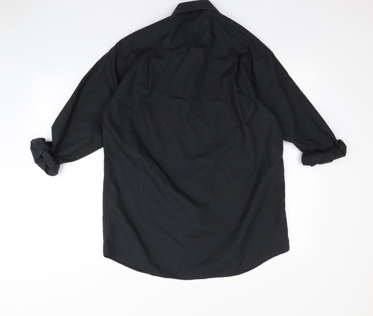 Peter England Mens Black    Button-Up Size 15.5