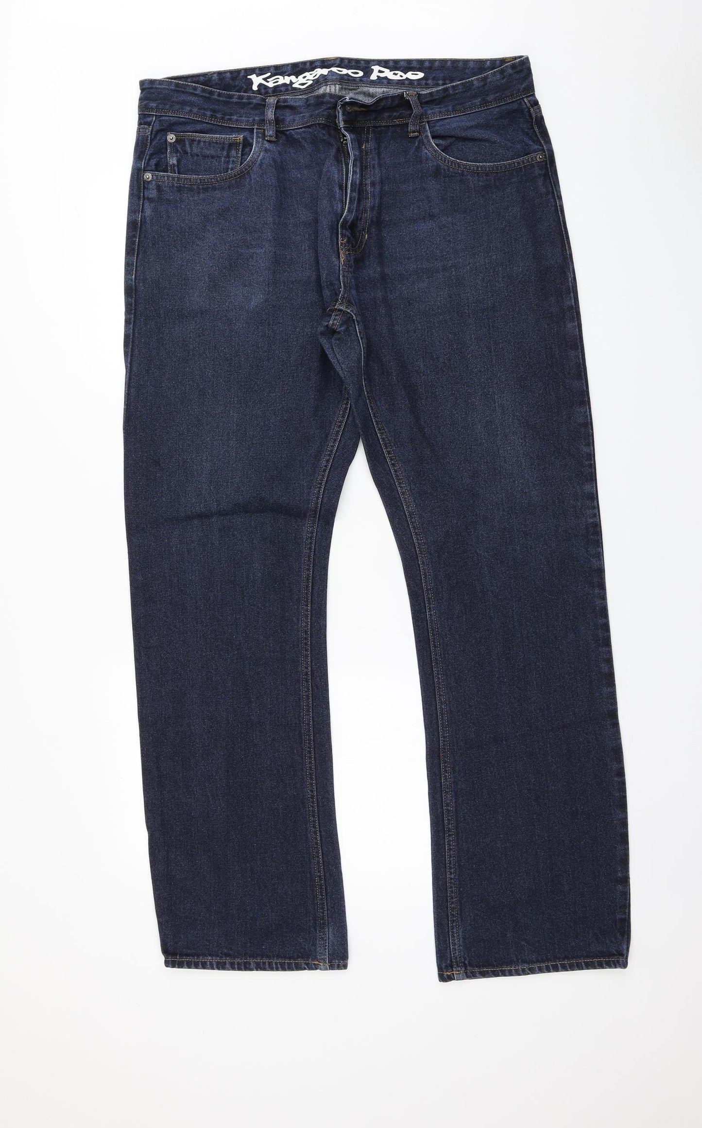 Kangaroo poo Mens Blue   Straight Jeans Size 34 L30 in