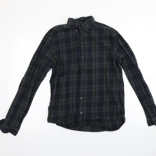 N ext Mens Green Check   Button-Up Size S