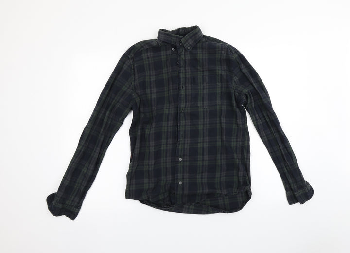 N ext Mens Green Check   Button-Up Size S