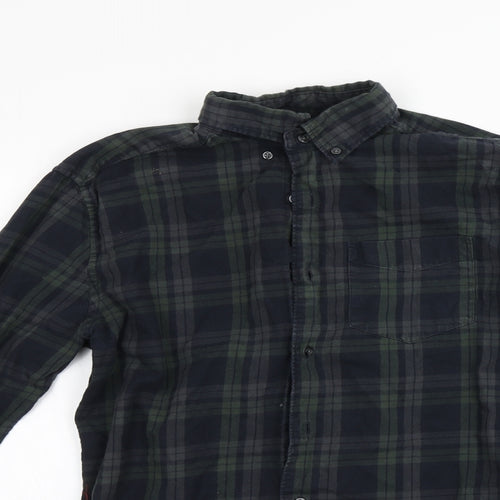 N ext Mens Green Check   Button-Up Size S