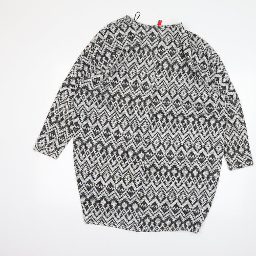 H&M Womens White Striped  Cardigan Jumper Size L