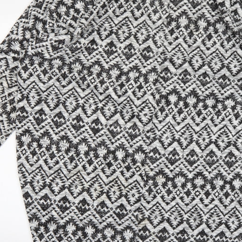 H&M Womens White Striped  Cardigan Jumper Size L