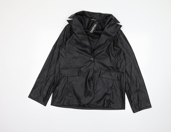 Boohoo Womens Black Jacket Size 12