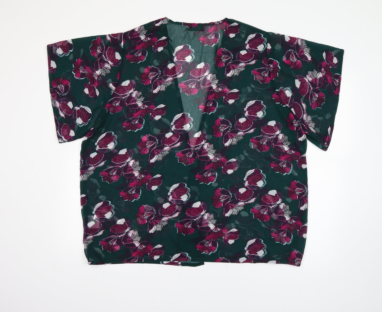 Originals Womens Green Floral  Basic Blouse Size M