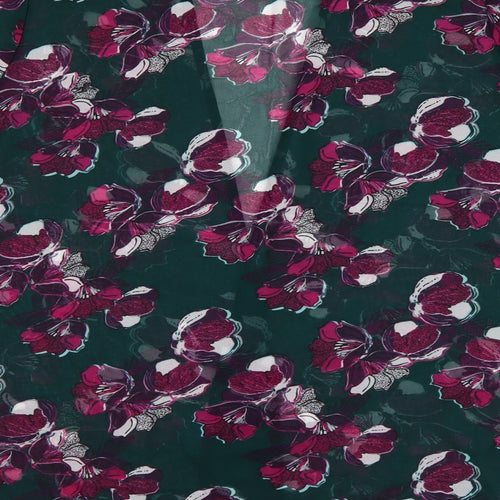 Originals Womens Green Floral  Basic Blouse Size M