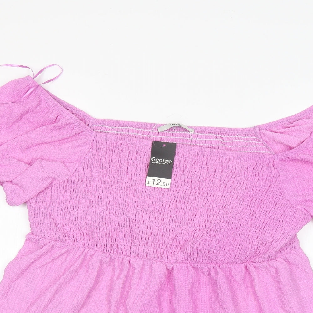 George Womens Pink   Basic Blouse Size 16