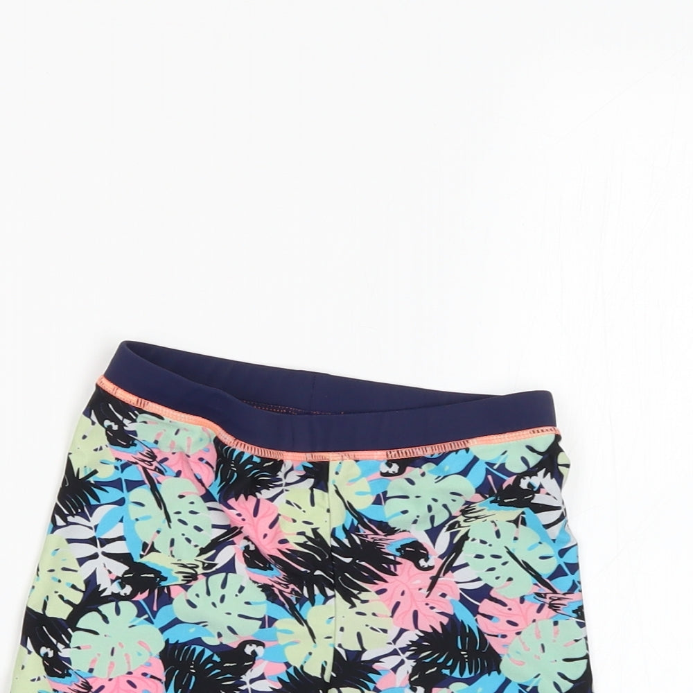 George Girls Black Floral  Sweat Shorts Size 4-5 Years