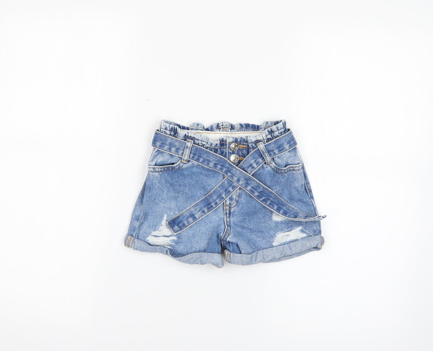 River Island Girls Blue   Cut-Off Shorts Size 2-3 Years