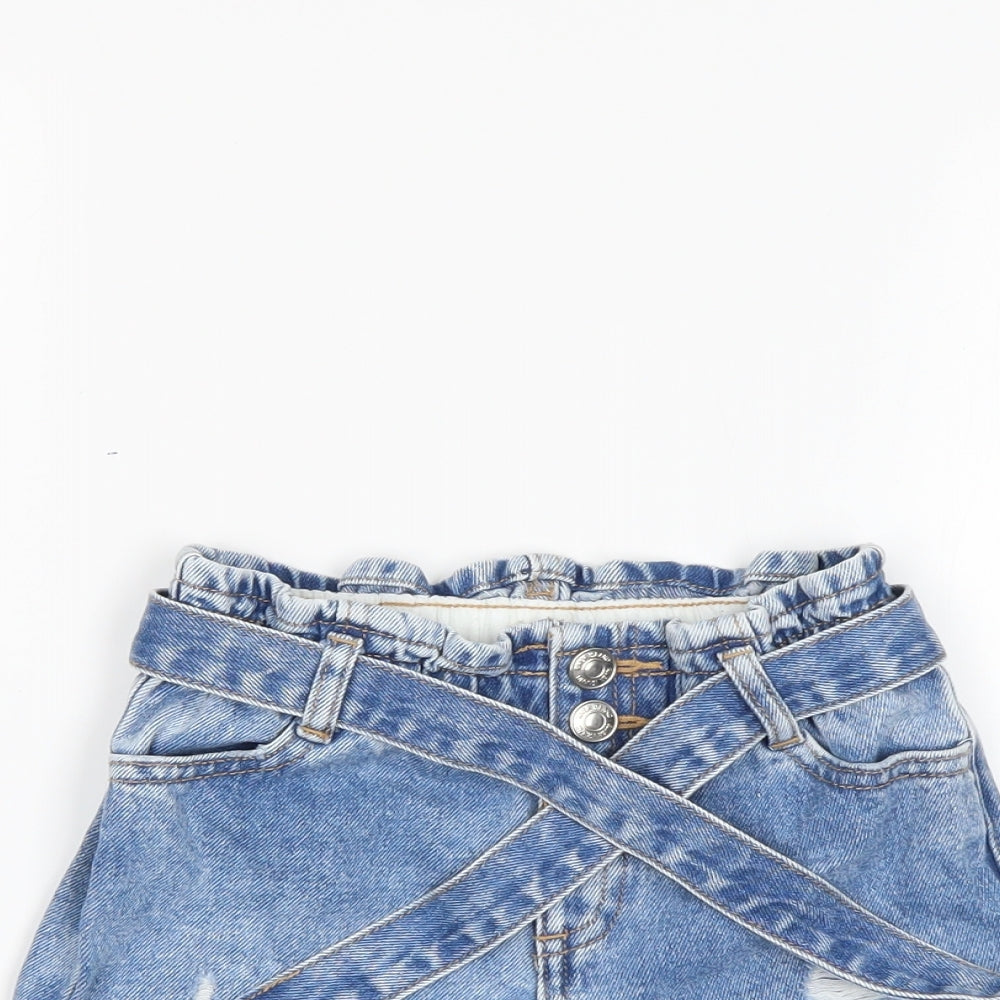 River Island Girls Blue   Cut-Off Shorts Size 2-3 Years