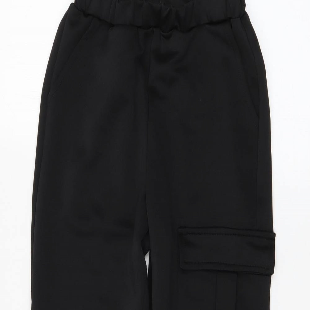 SheIn Girls Black   Cargo Trousers Size 7 Years