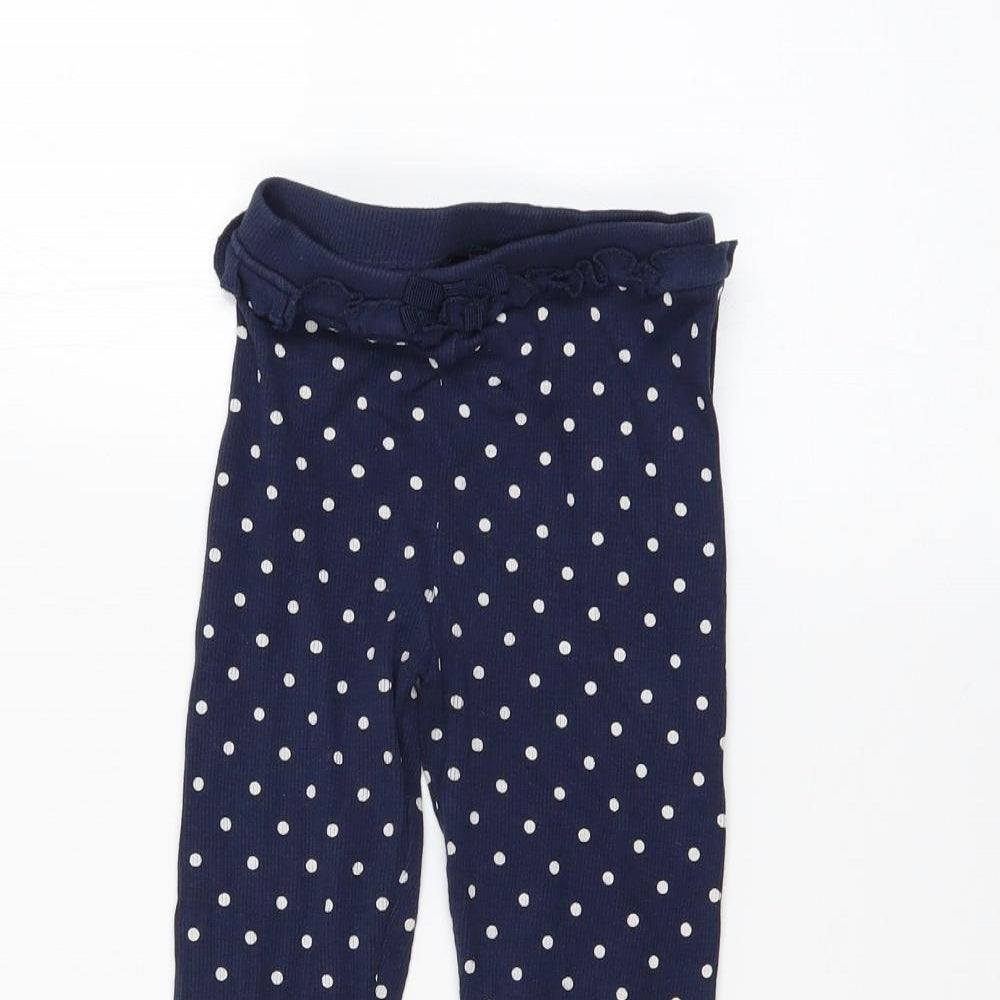 Matalan Girls Blue Polka Dot  Sweatpants Trousers Size 3-4 Years