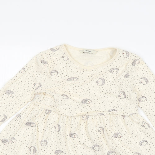 George Girls White   Basic T-Shirt Size 3-4 Years