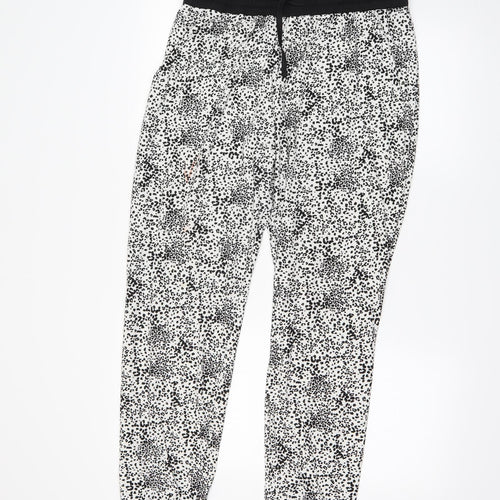 Primark Womens White Polka Dot  Trousers  Size M L27 in