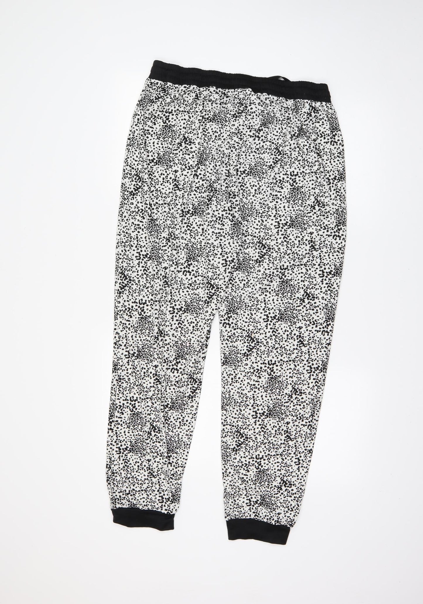 Primark Womens White Polka Dot  Trousers  Size M L27 in