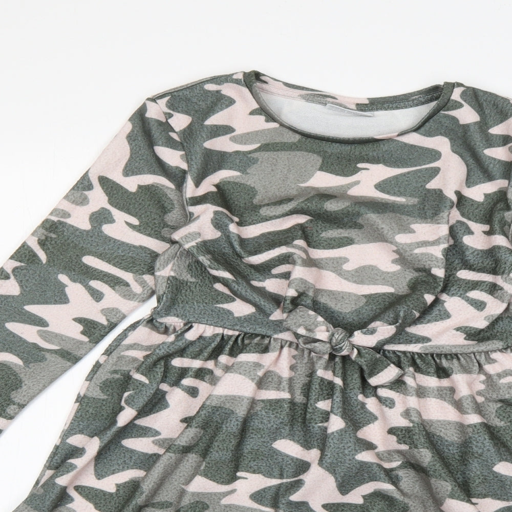 Matalan Girls Green Camouflage  A-Line  Size 10 Years