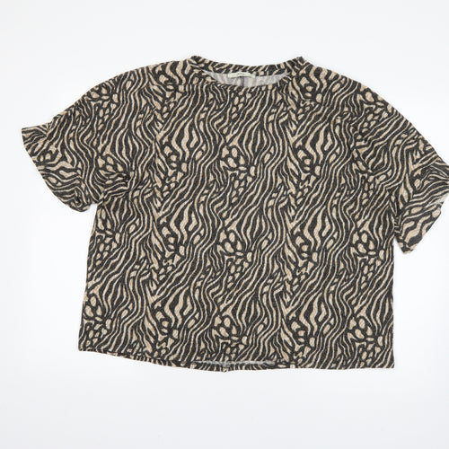 George Womens Brown Animal Print  Pullover Jumper Size XL