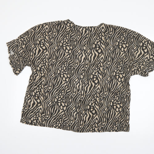 George Womens Brown Animal Print  Pullover Jumper Size XL
