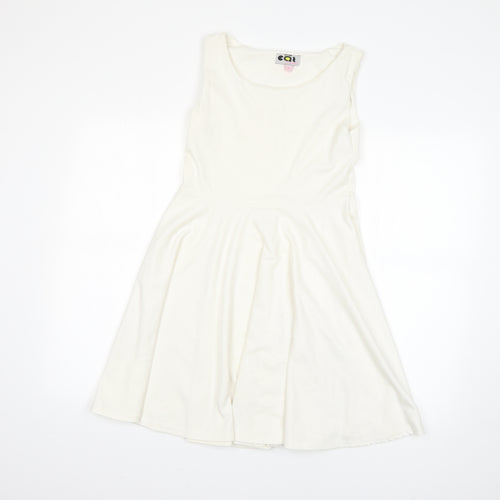 CAT Womens White   A-Line  Size 12