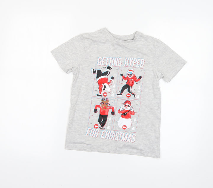George Boys Grey   Basic T-Shirt Size 8-9 Years