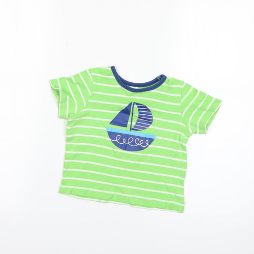 Mini Club Baby Green Striped  Basic T-Shirt Size 18-24 Months
